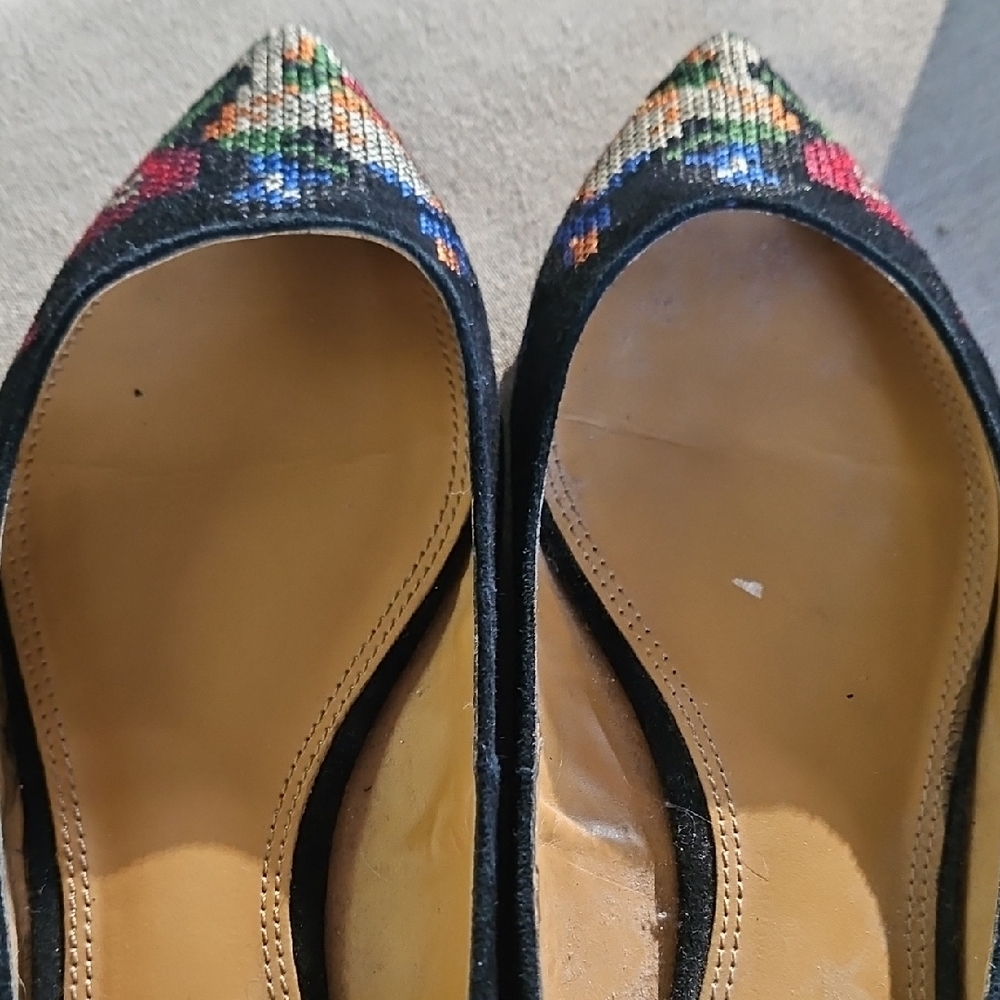 Cynthia Rowley Floral Embroidered Women's Pointed Toe Flat Shoes 9.5 - Picture 9 of 13